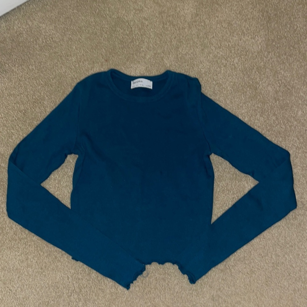 Teal colored Bershka Tee Long Sleeved S - fits like XXS/XS